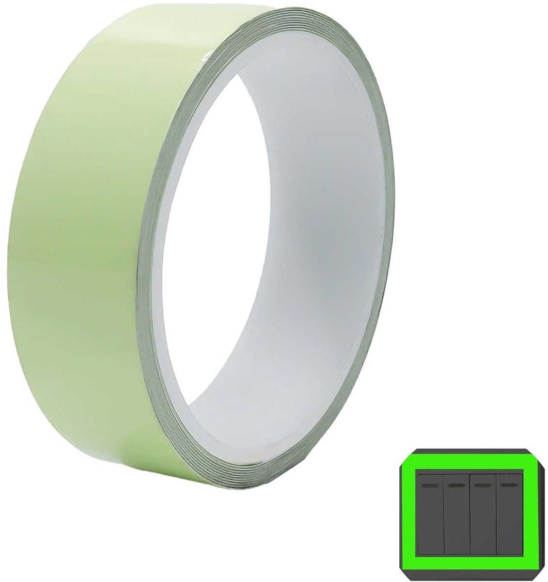 Fluo tape 10m x 25mm - lichtgroen - waterproof - ideaal voor trappen - ShopVlot