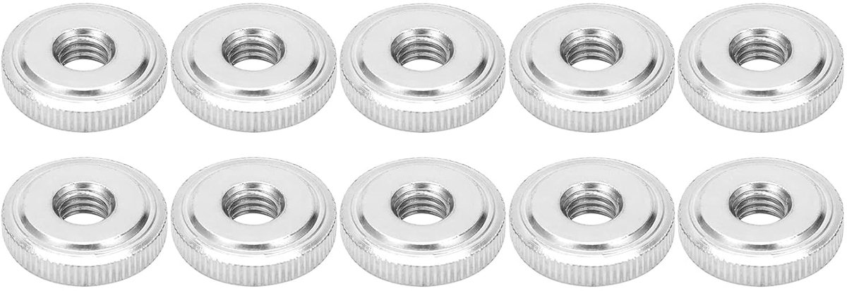 SnelShoppen - 10Pcs Knurled Moeren M8 Rond Knurled Duim Moeren Handdraai Carbon Staal Enkel Laag Hoofd Verbindingssluitingen Verstelbare Moeren