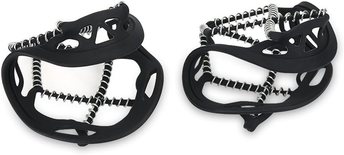 SnelShoppen - Outdoor Snow Grips - IJs Grip Spikes Antislip Klittenband voor Bergwandelschoenen - Roestvrij Stalen Voetjes met Rubber Straps - Sport B