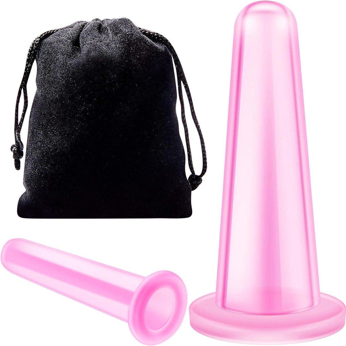 Cupping Therapie Set - Vacuüm Massage Cups - Spier Stimuleren - Bloedcirculatie Bevorderen - 2 Maten - Roze