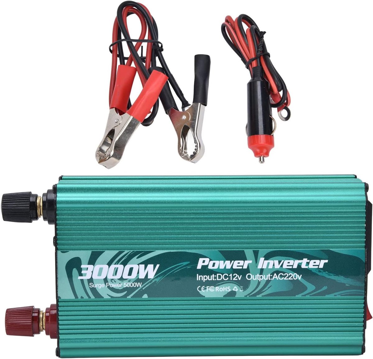 SnelShoppen - 3000W DC12V naar AC220V Inverter Pure Sinusgolf Power Converter - Slimme Voedingsomvormer voor Koelkast en Inductiekookplaat - Aluminium