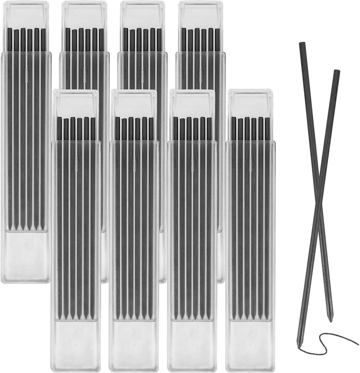 48 Stuks Zwarte Potloodvullingen, 2.8mm Diepe Gatenmarkers, Ideaal voor Timmerwerk, Schetsen en Schrijven, Waterdicht en Duurzaam