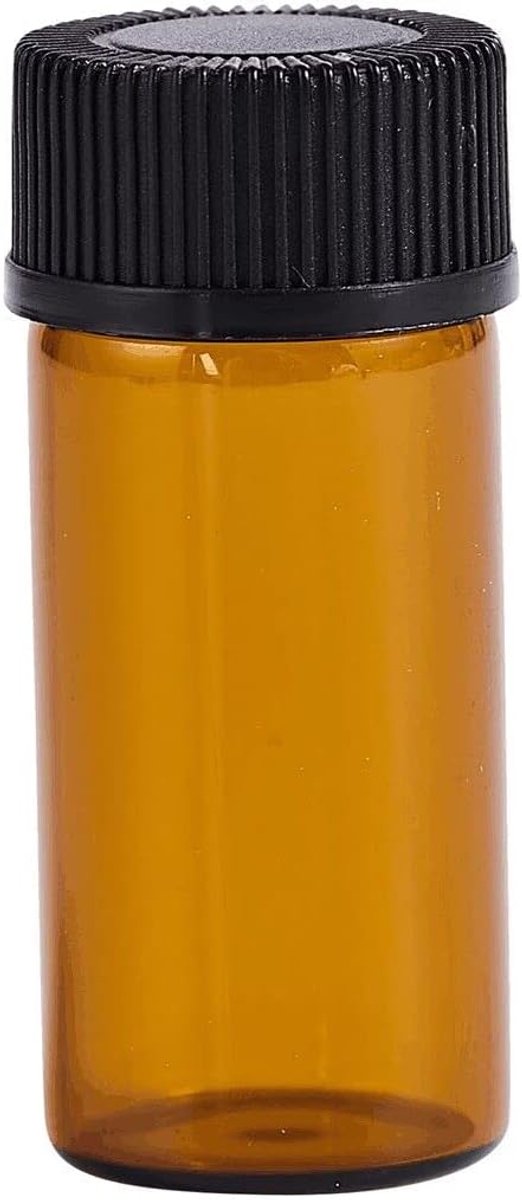 SnelShoppen - Mini Glazen Flesjes 100 Stuks Opslagflessen met Doseeropeningen voor Essentiële Olie Cosmetica Reiskoffer - 2ml/pcs Bruin