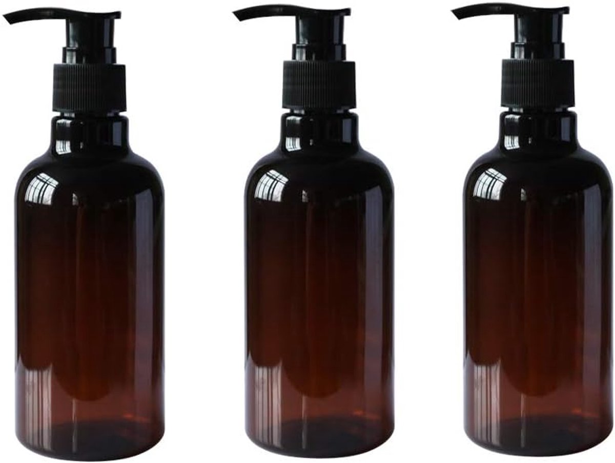 Pompflessen 250ml - Plastic - 3 stuks - Herbruikbaar voor lotions en shampoo - ShopVlot