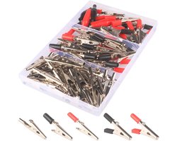 GTIWUNG 60pcs Metal Alligator Clips Assortment Set, Heavy Duty Include 3 Styles 2''/51MM, 30pcs with Red Black Plastic - ShopVlot
