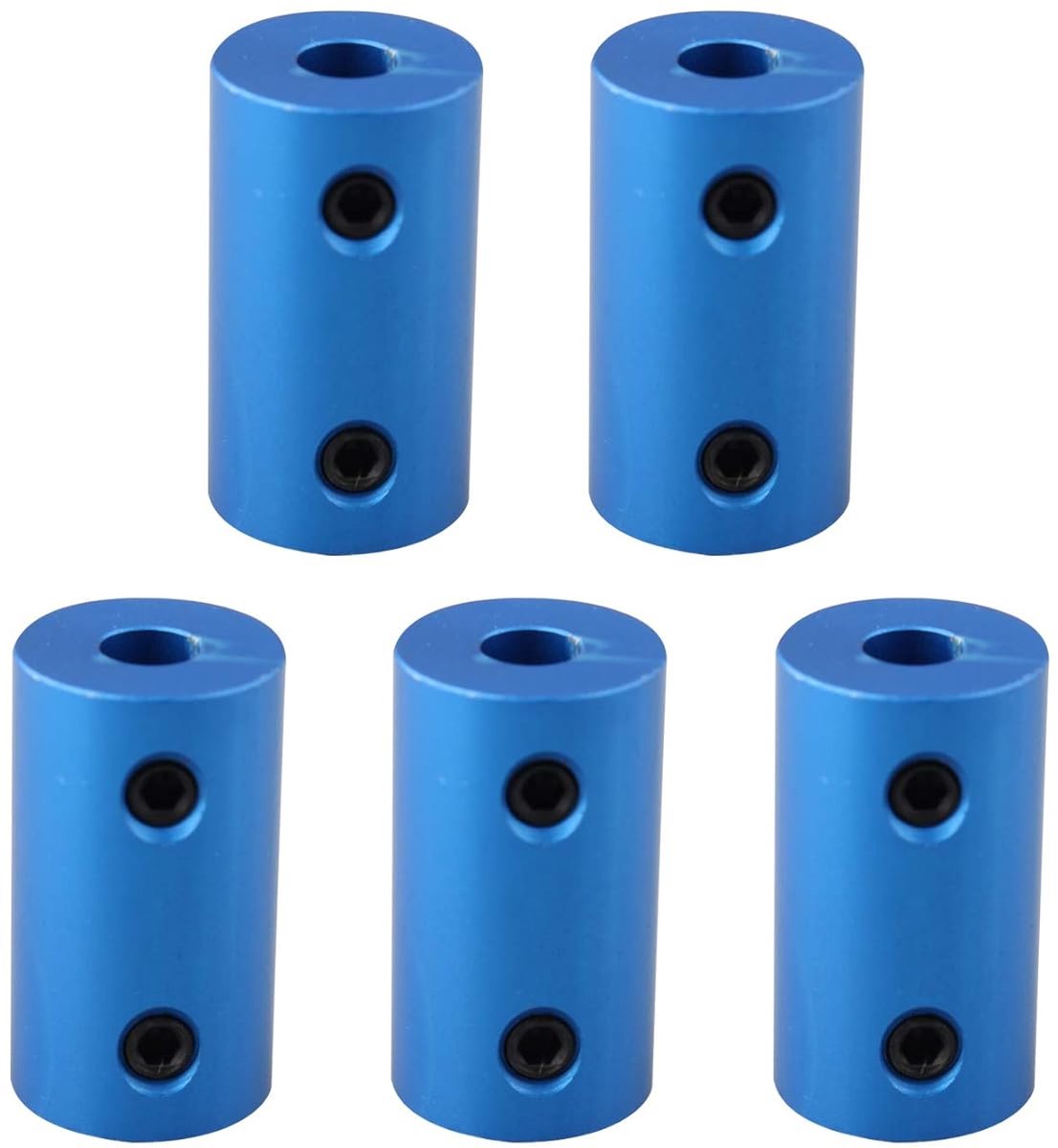 SnelShoppen - 5Pcs Asfittingen 5MM naar 5MM Schacht Rigid Koppeling Stappermotor Wielen Koppeling Connector Aluminium Behuizing