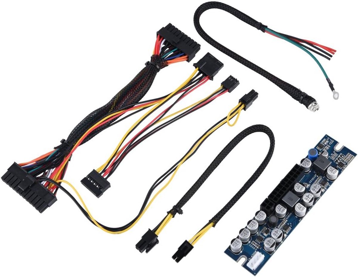 SnelShoppen - 300W Voeding Module voor Mini-ITX en 1U Behuizing, 12V DC Ingang, ATX 24-Pin Aansluiting, AUX/SATA Kabel voor HTPC, POS, Servers