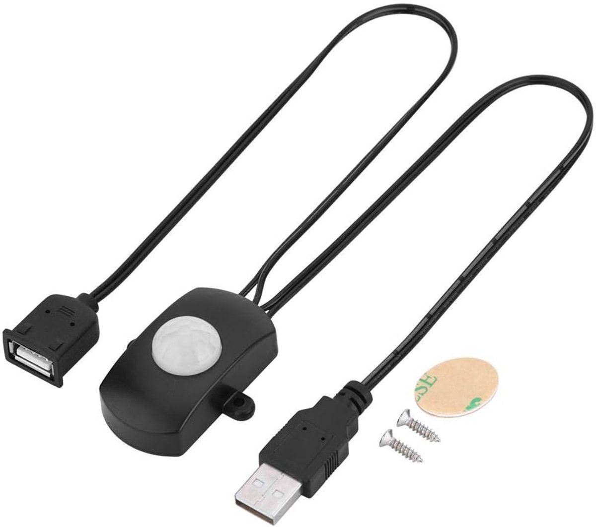 SnelShoppen - PIR Bewegingssensor 4A DC 5-24V Mini PIR LED Lamp Bewegingssensor Detector Automatisch USB Interface 120 Graden Detectiehoek Zwart