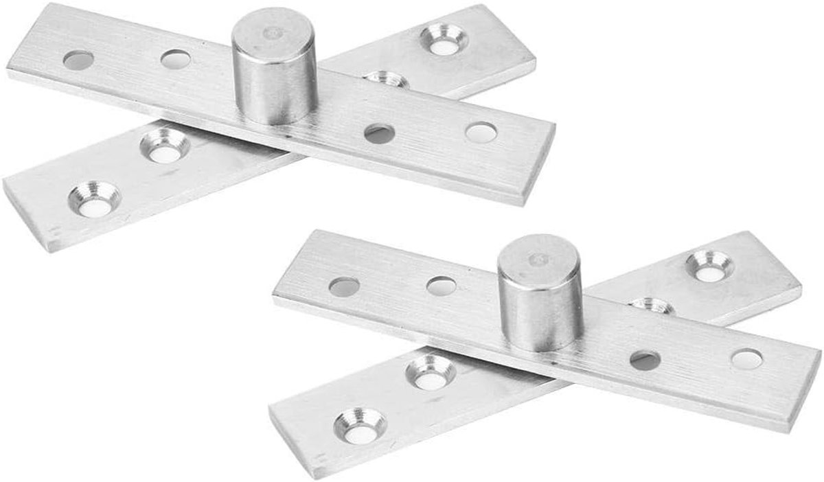 SnelShoppen - 2 Pack 360 Graden Draaideuren Scharnieren, RVS Draai Scharnieren 95x19mm voor Deuren, Ramen, Kasten - Centrale Pivot Bevestigingen