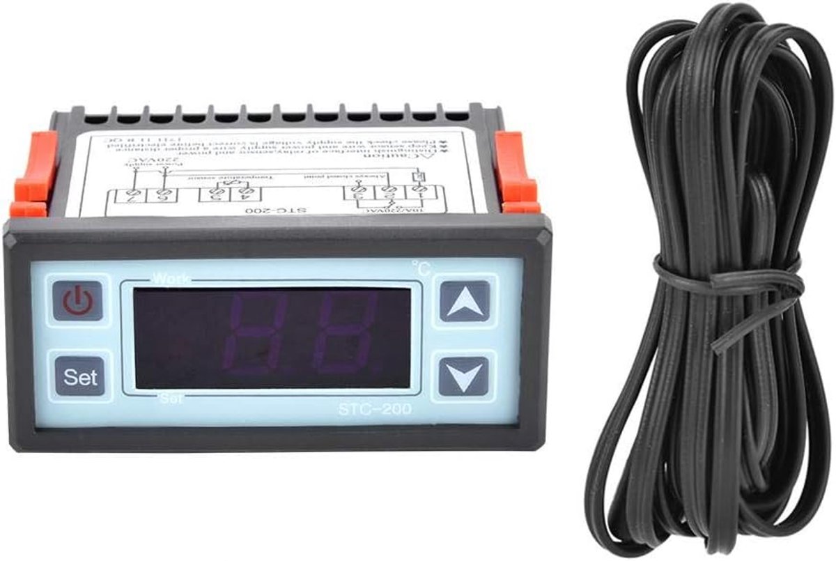 SnelShoppen - Digitale Temperatuurcontroller -200 Thermostaat Microcomputer voor Koeling en Verwarming, -40℃ tot 99℃, Programmeerbare Instellingen voo