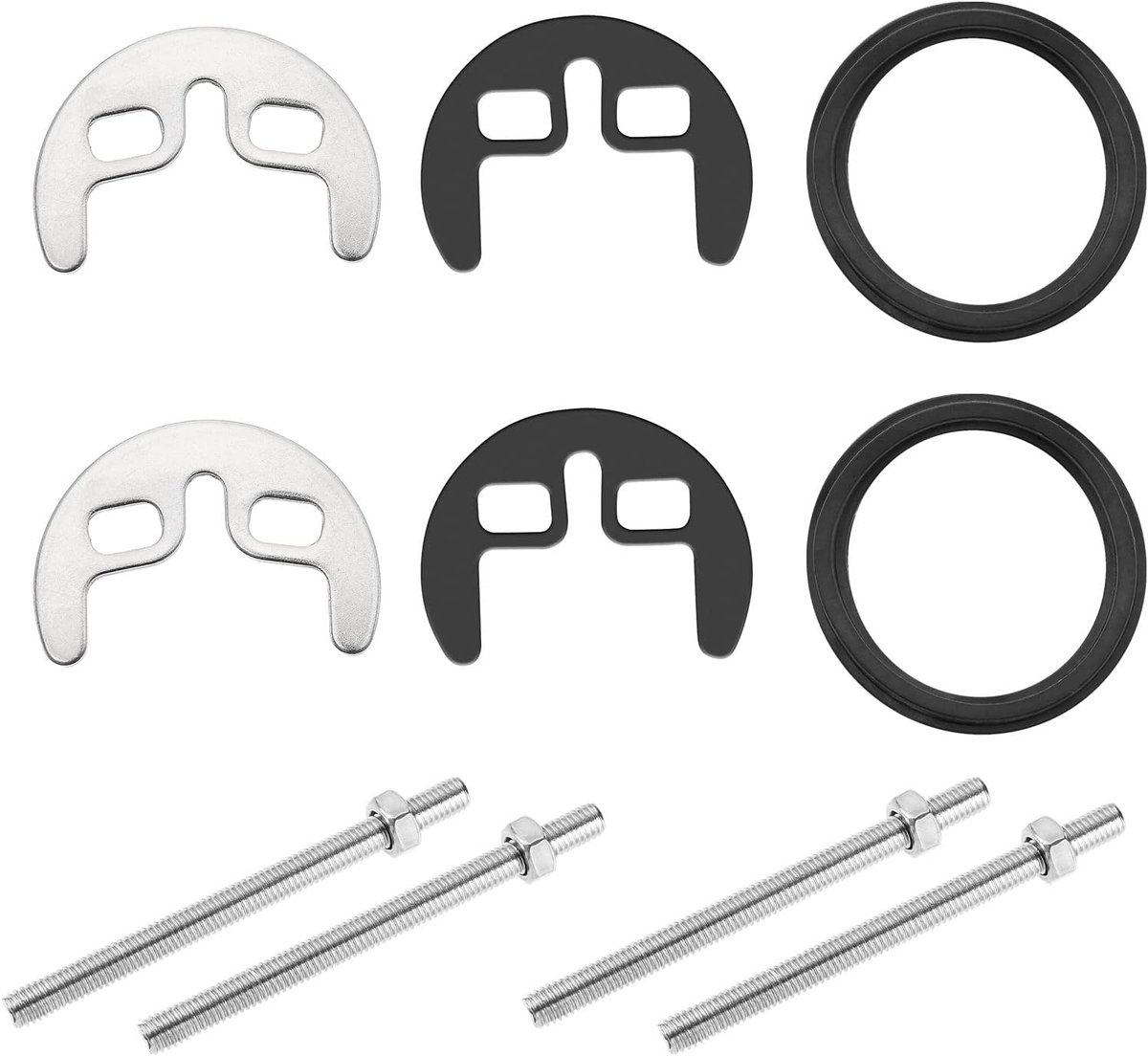 SnelShoppen - 2 Sets Monobloc Mengkraan Bevestigingskit Twee Gat RVS Enkel Wastafel Kraan Bevestigingsset Accessoires voor Keuken en Badkamer