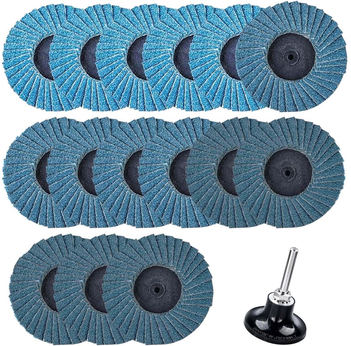 Slijpschijven set 50 mm - Grit 40/60/80 - 15 stuks met 6,35 mm adapter - Geschikt voor accuschroevendraaier - ShopVlot