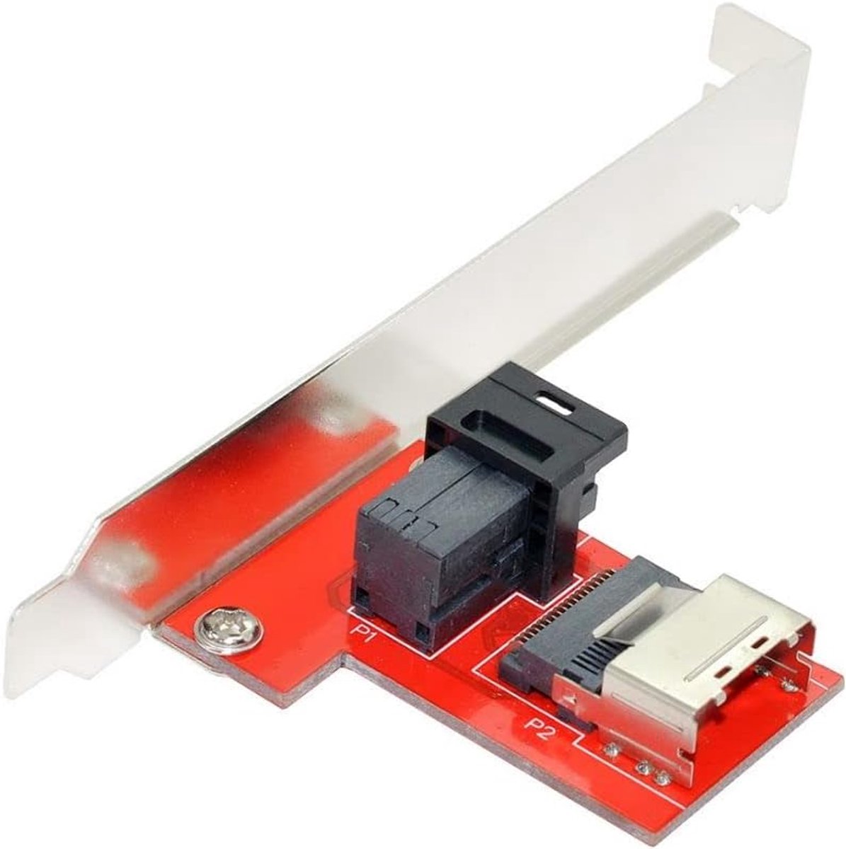 SnelShoppen - Mini SAS SFF-8087 PCI-Express 4.0 naar SFF-8643 SAS HD PCBA Vrouwelijke Adapter met Beugel, Reversible Design, Externe Adapter