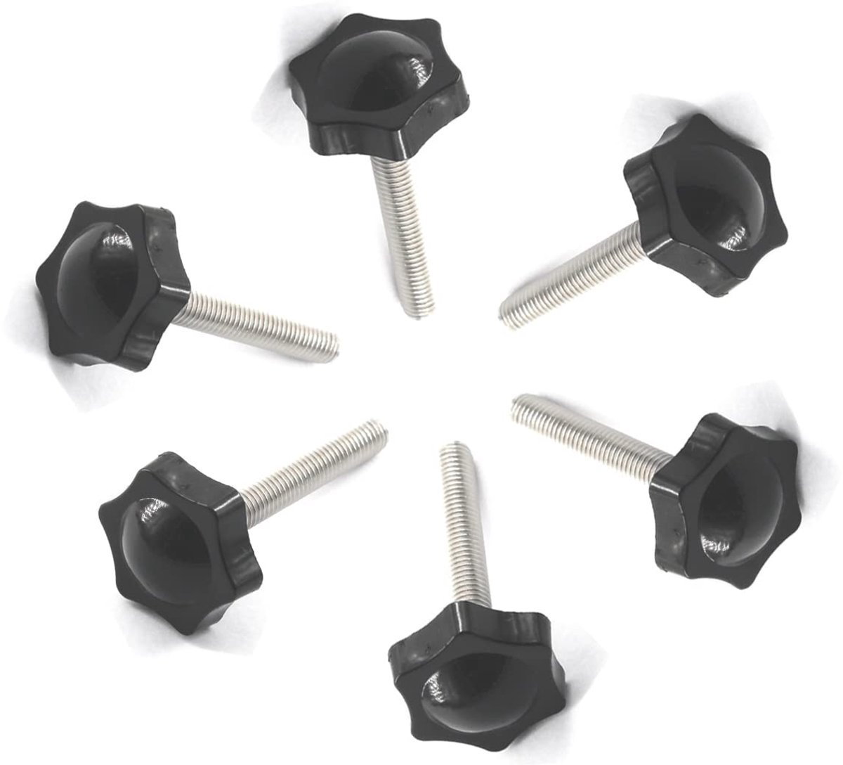 SnelShoppen - 16-delige RVS M6x25mm Draadvervanging Ster Knop Handknop Aandraaiknop Dopschroef voor Klussen, Tuin & Koken