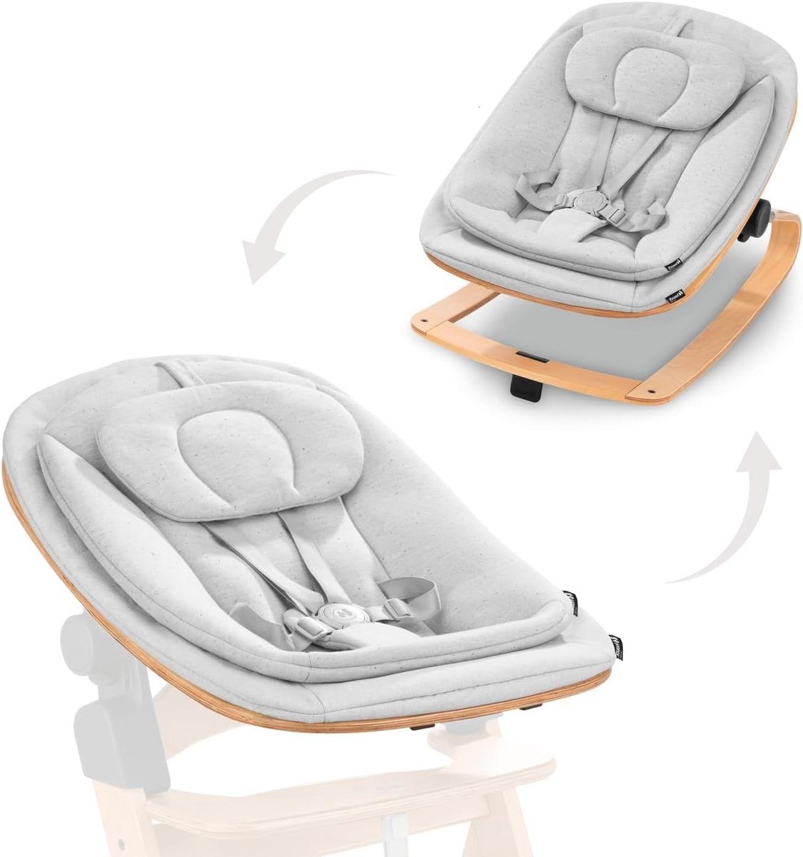 Baby Bouncer - Wipstoel Newborn - Ontspannen en Spelen - 2-in-1 Gebruik - Vanaf Geboorte - Lichtgrijs