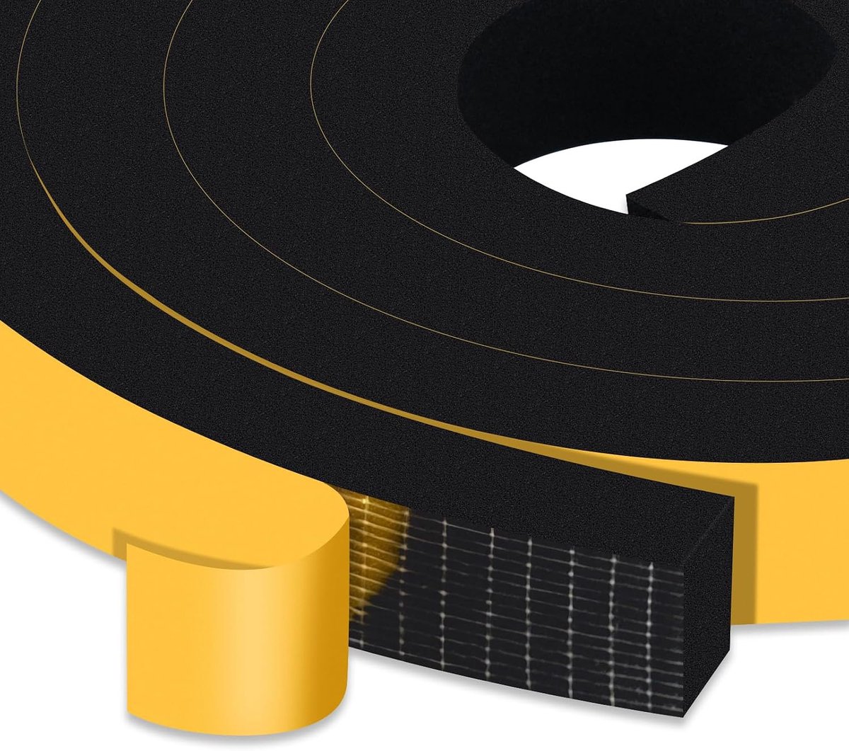 High Density Foam Tape 25mm(W) x 20mm(T), Self Adhesive Weather Stripping Seal, Home Window Insulation Door Draught - ShopVlot