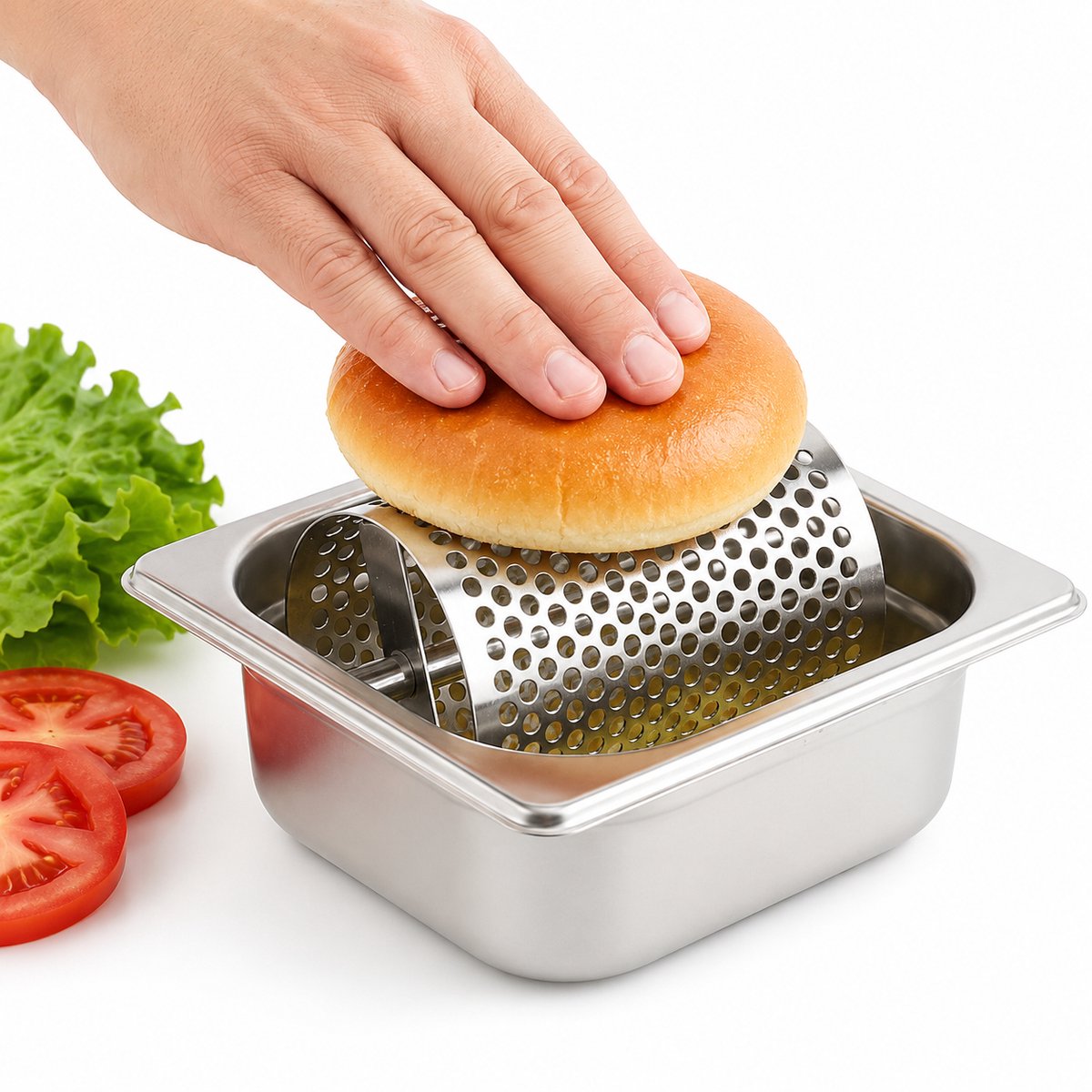 RVS boterwiel voor eenvoudig aanbrengen van boter - RVS boterroller - Voor brood, broodjes en barbecue - Praktisch keukenaccessoire - 17.6*16.2*6.5cm - 1PCS - Zilver