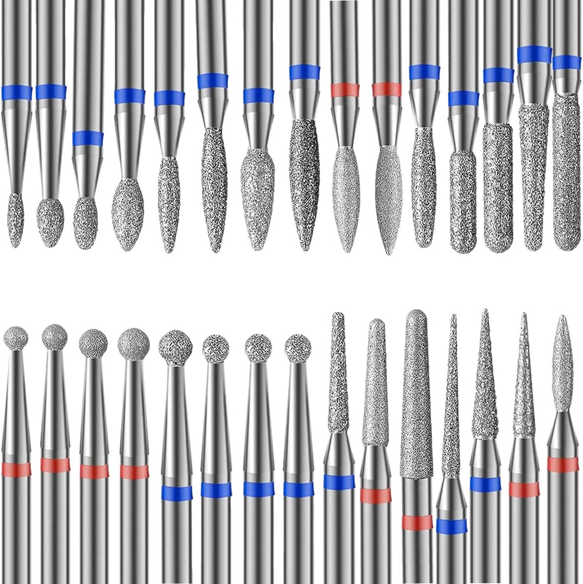 SnelShoppen - 30 Stuks Boorset Voor Nagels, 3/32'' Carbide Cuticle Diamant Bit Voor Elektrische Nagelvijlen, Professioneel Manicure- en Pedicure-Geree