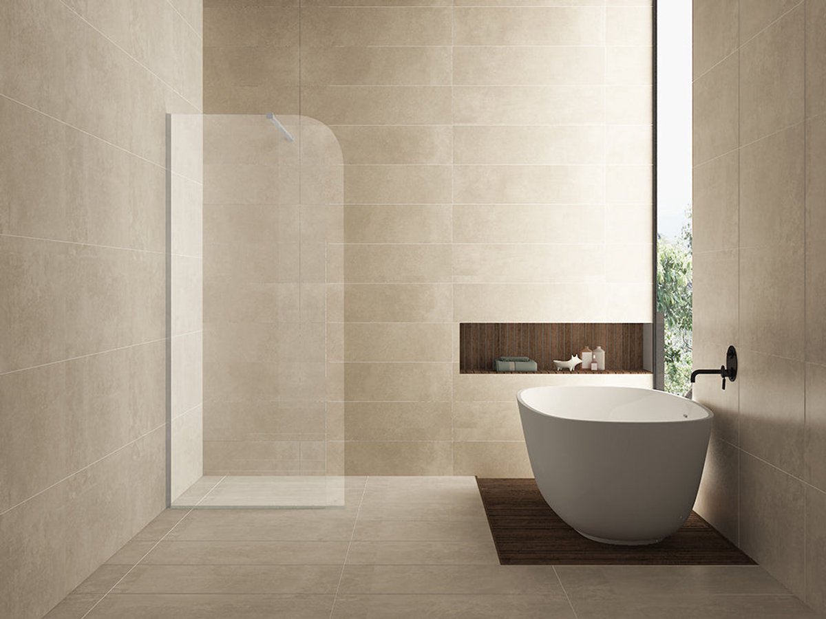Wiesbaden Curvea Inloopdouche 80 x 200 cm - Nano Helder Glas