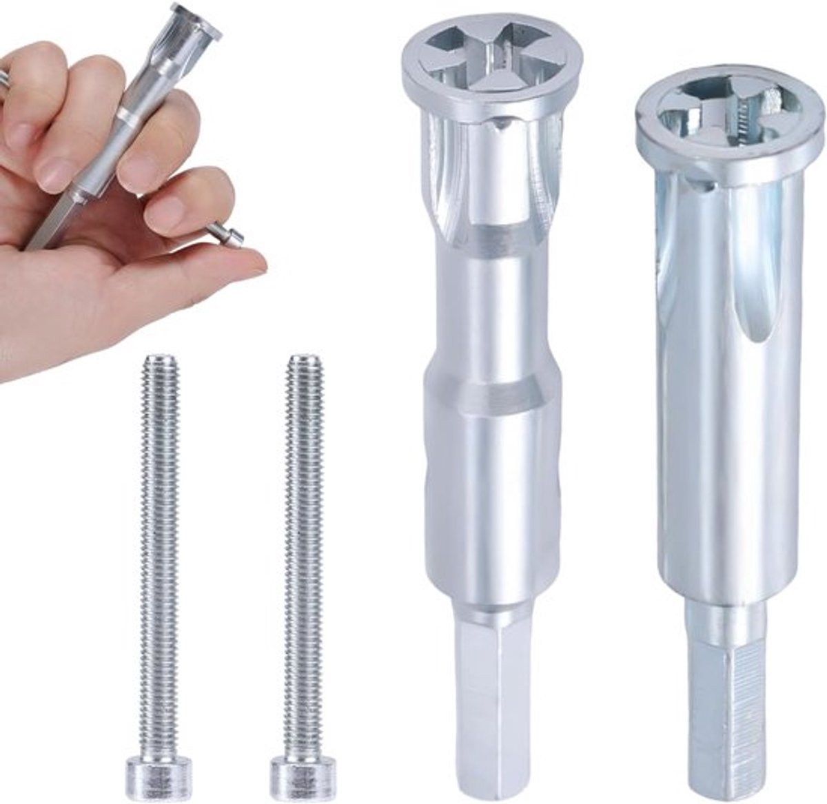 Set van 4 Draadstrip- en Draai Gereedschappen, Aluminium Hex Shank Kabelstripper voor Boormachine, Automatische Draadstripper, Handgereedschap voor Elektricien