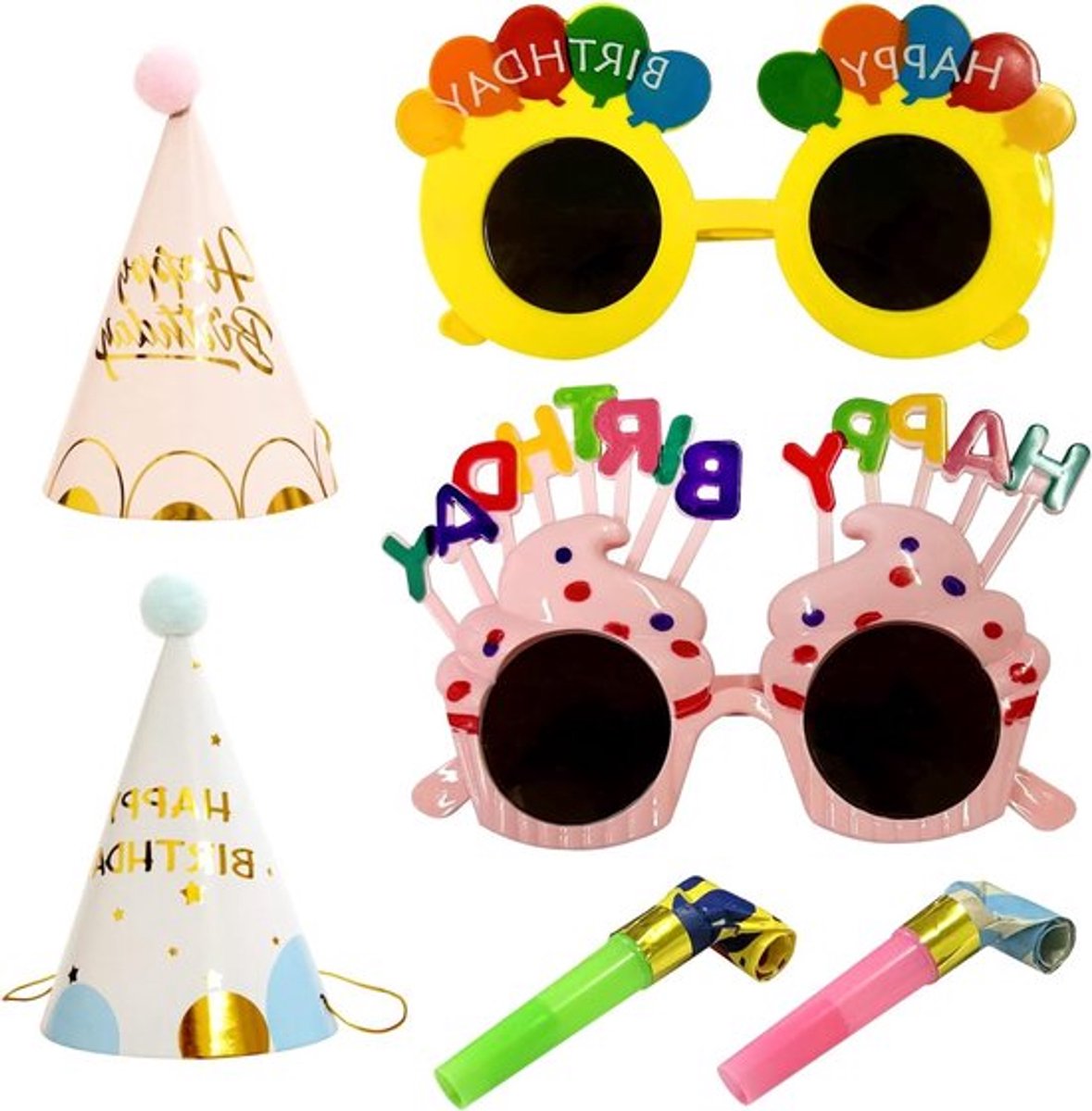 2 x Kinderfeest Hoedjes, 2 x Verjaardag Mokken, 2 x Blazers, Feestelijke Accessoires, Verjaardagsfeest, Kinderen, Party Props