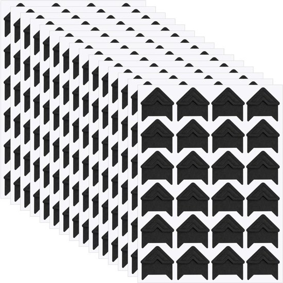 360 Stuks Fotohoeken - Zuurvrij Zelfklevende Fotohoek Stickers voor Scrapbooks, Fotoalbums en Herinneringsboeken (Zwart)