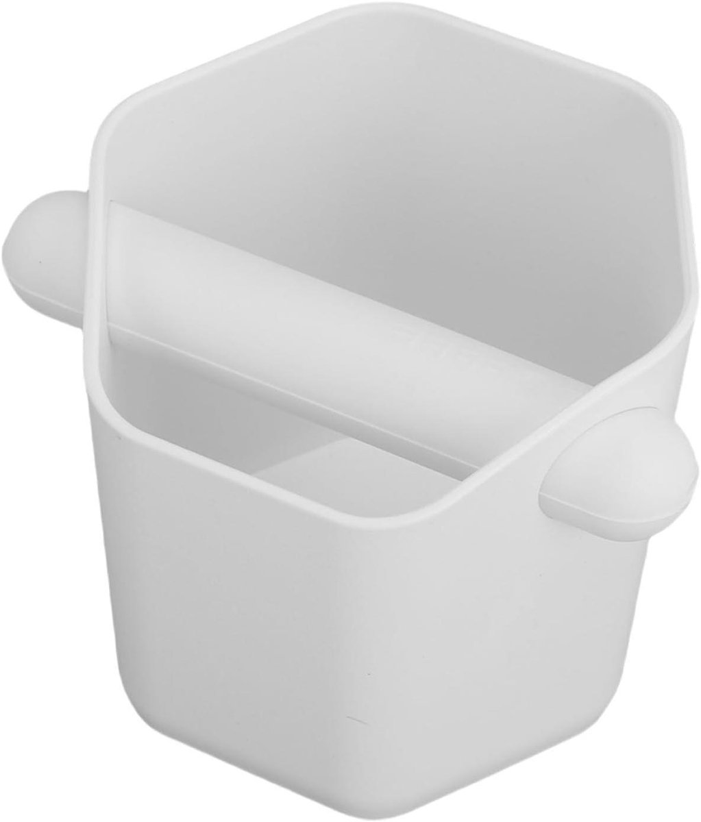 Koffieklopbox - Koffiedikbak Espresso afvalbak - Koffiedik Verwijderen - Stil en Antislip - 600 ml - Wit