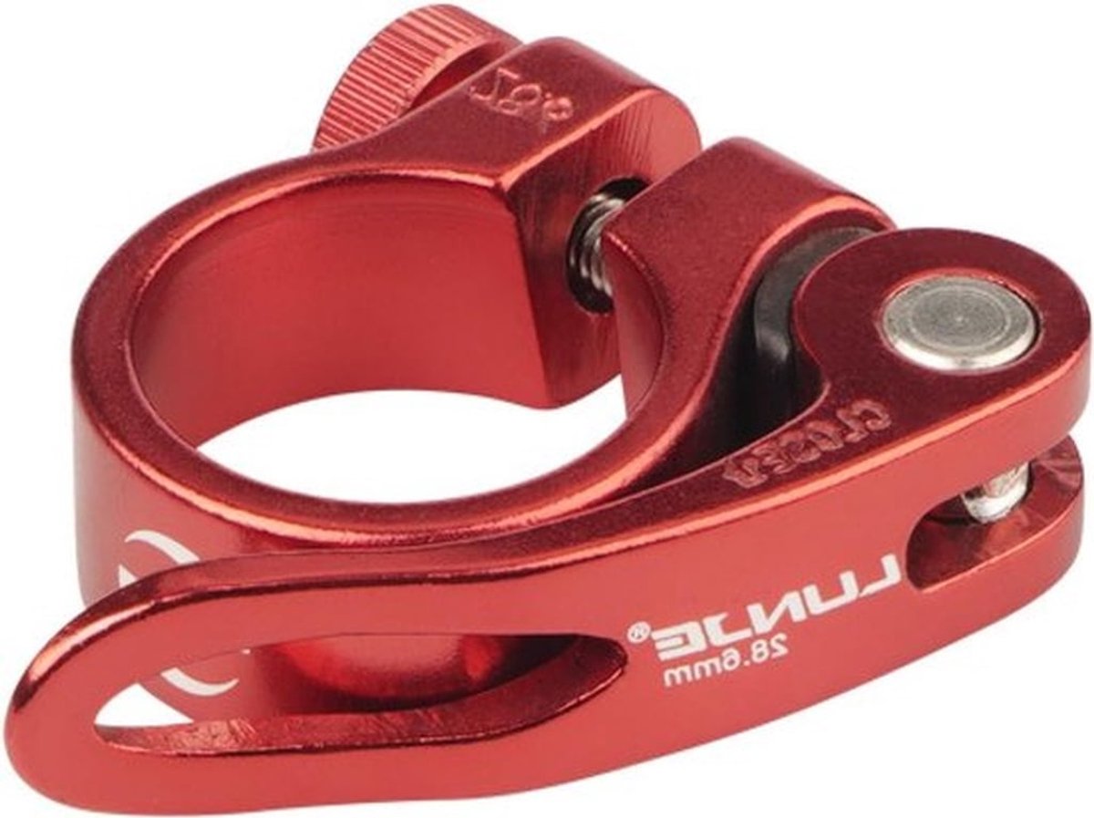Zadelpenklem 28,6 mm 31,8 mm 34,9 mm Snelle ontgrendeling voor MTB en racefiets (rood, 34,9 mm) - Verstelbare klem, duurzaam en lichtgewicht
