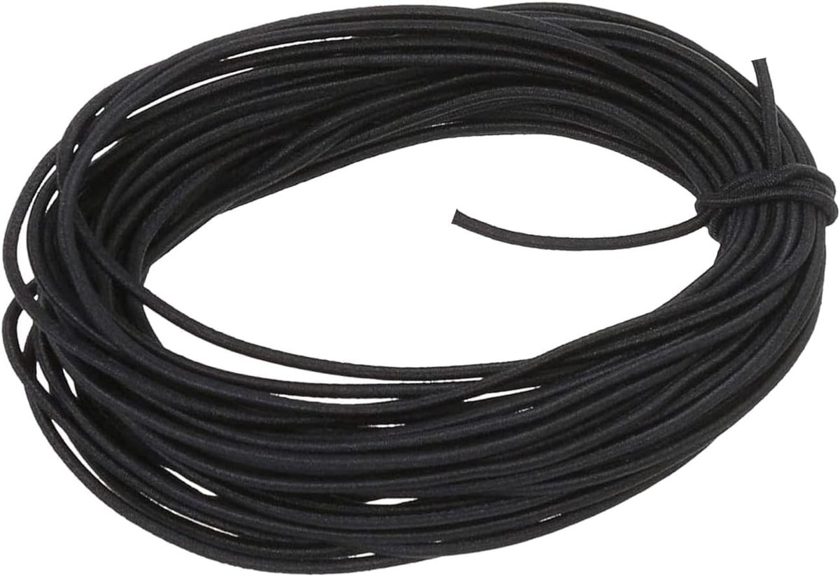 Rubberen Touw - Zwart - 6 mm - 15 m - Multifunctioneel Expandertouw voor Camping en Doe-Het-Zelf