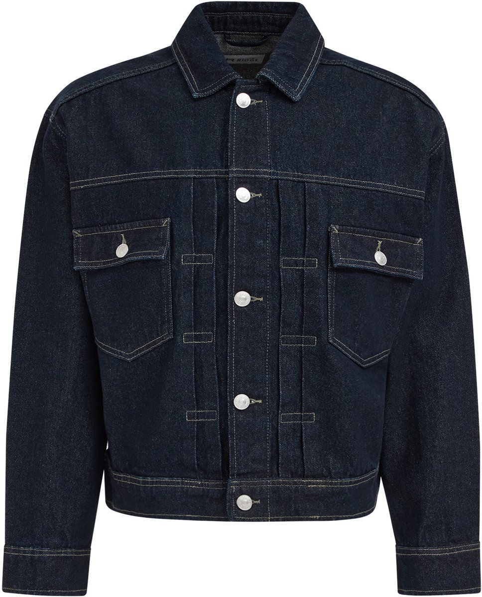 WE Fashion Heren relaxed fit denim jack met plooidetail