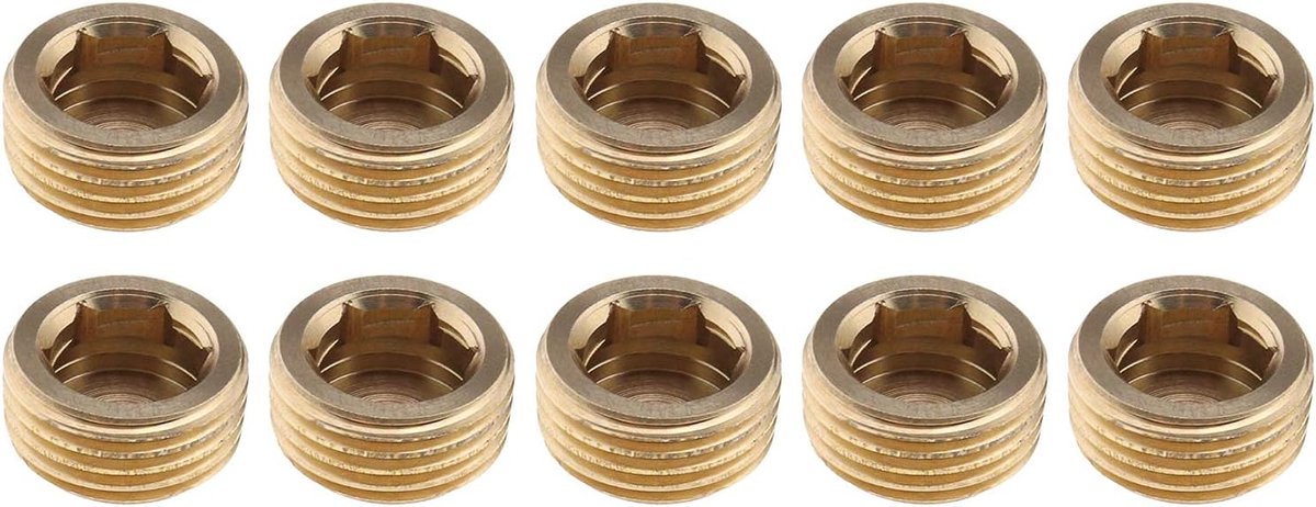 10 x buitendraad binnenschroefdraad zeskant kop 1/2 inch adapter verbindingsstuk van messing voor zonnewaterleiding Tupe slang goudkleurig