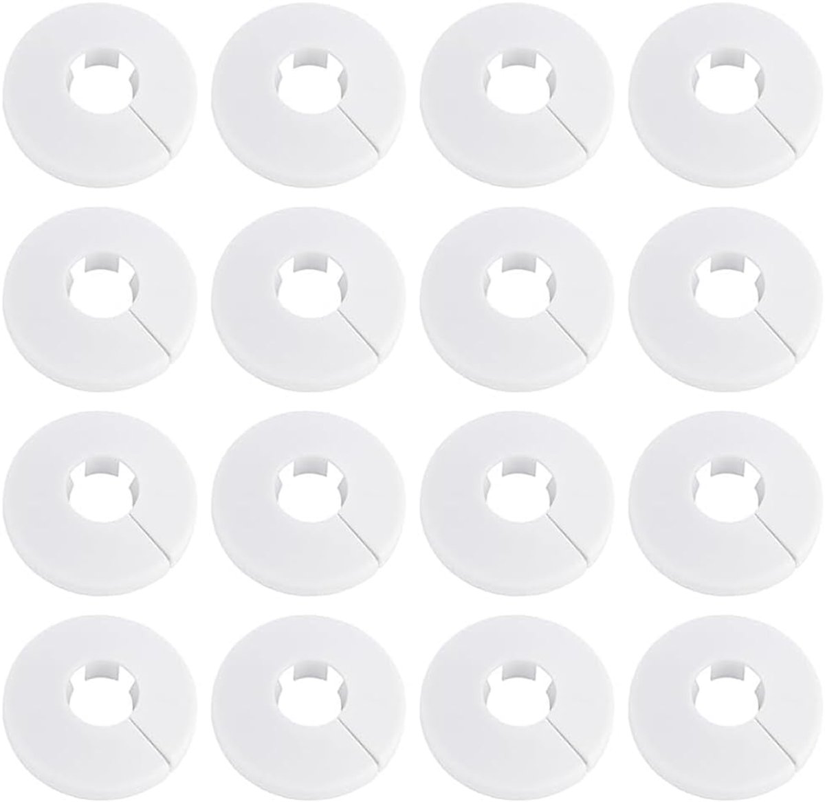 16pcs White Radiator Pipe Cover, Plastic Collars Neat Decoration, Lightweight Rosette Cover Plate, White Plastic Pipe - ShopVlot