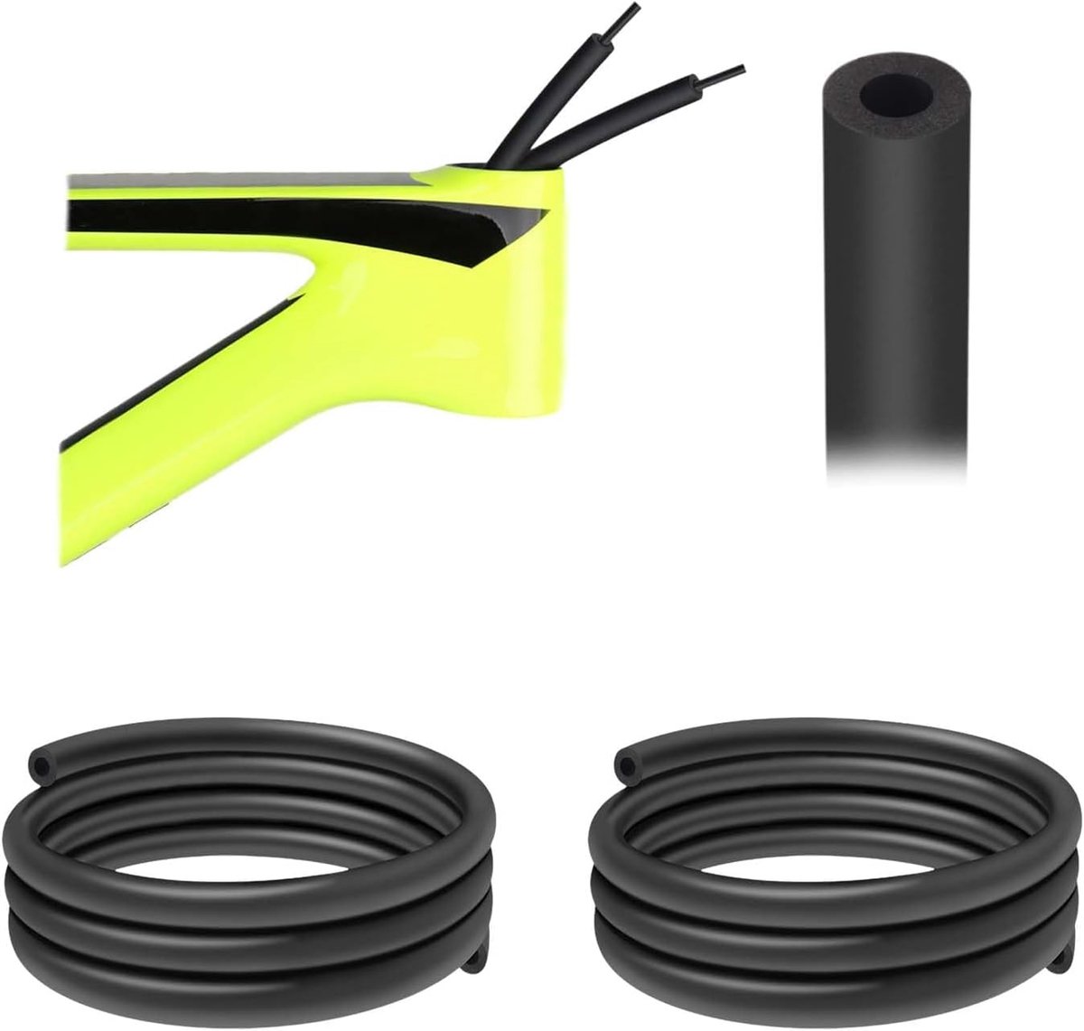 Fietsframe 2pcs 1,6m - Geluidsabsorberende kabelsleeve - Voor schakels en remleidingen - Vermindert trillingsgeluid - ShopVlot