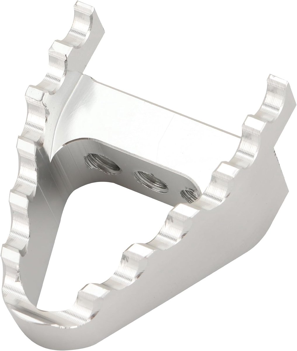 SnelShoppen - Vervangende Brede Voetsteun voor Motorfiets CNC Aluminium voor Dirt Pit Bike Zilver - Stevige en Duurzame Steun