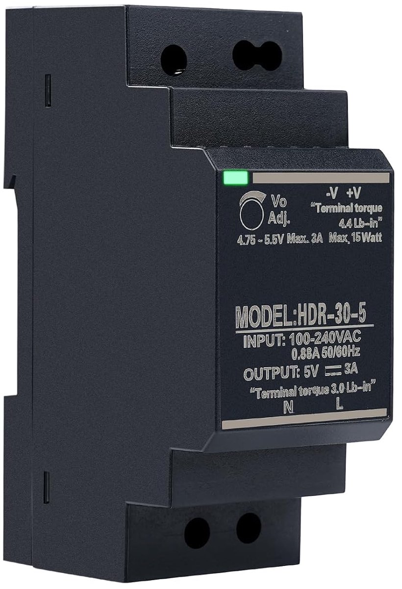 SnelShoppen - DIN Rail Voedingsadapter 5V DC 3A 15W Schakelvoeding Transformer AC100V-240V voor Industriële Automatisering