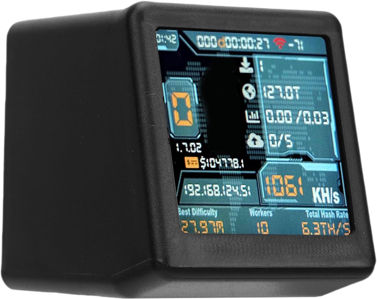 SnelShoppen - Bitcoin Lottery Miner, 1060KH/s Hashrate USB BTC Miner Machine met 1.54 Inch Display, Ideaal voor Thuis Mining, Ondersteunt NMMiner Firm