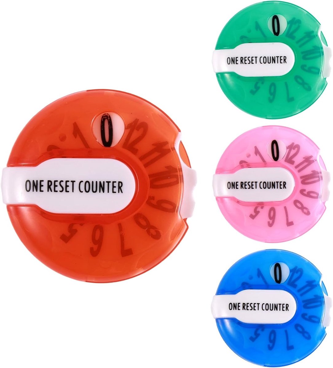 SnelShoppen - 4 Stuks Golf Score Teller, Mini Clip-On Slag Tracker Multikleur Scorehouder Klik Teller met Eénoog Reset Draagbare Golfaccessoires voor