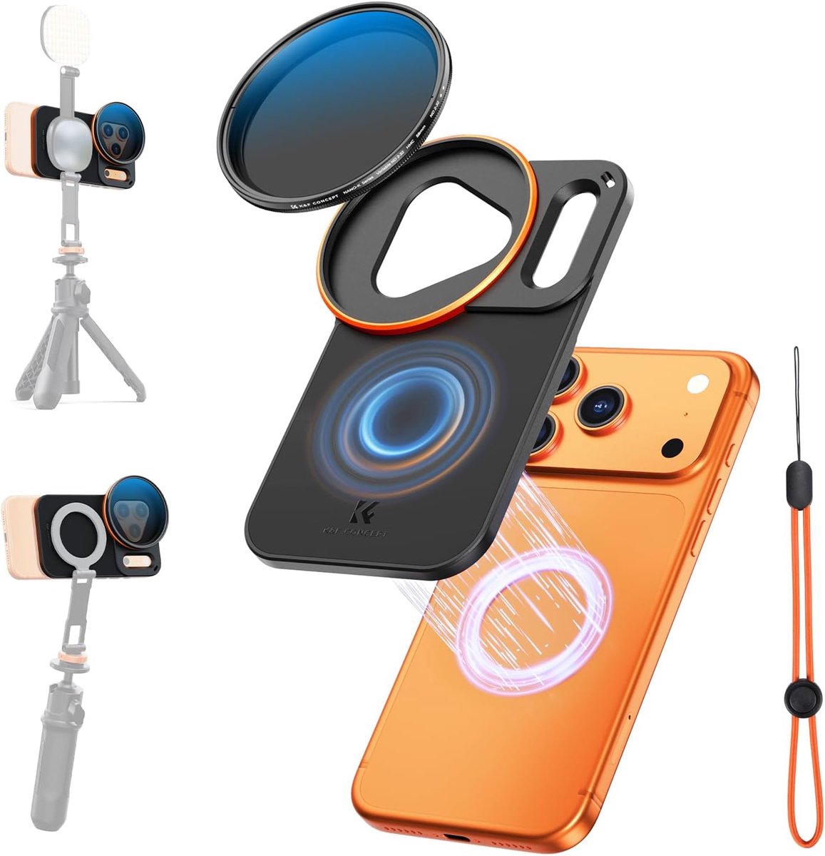 SnelShoppen - Magnetische Lens Filter Bevestigingsadapter met 58mm Variabele ND2-32 Filter Geschikt voor iPhone 17 Pro, Perfecte Pasvorm, Hoogwaardige