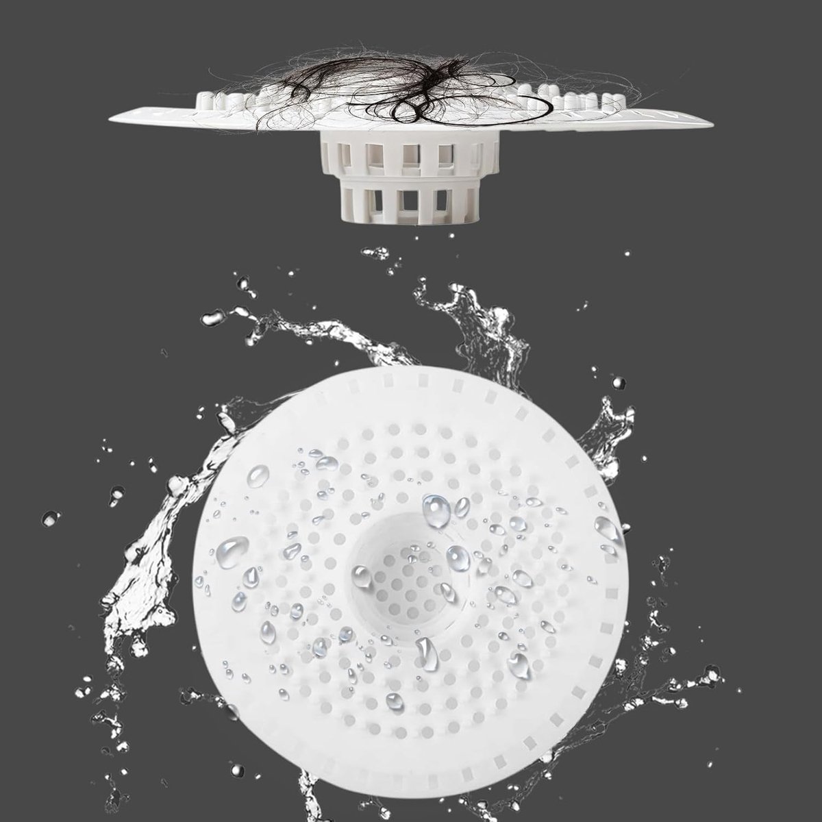 SnelShoppen - Hair Strainer Douche Silicone Afvoer Strainer 2pcs Haar Stopper Afvoerfilter Badkamer Douche Haar Vanger Verstopte Afvoer