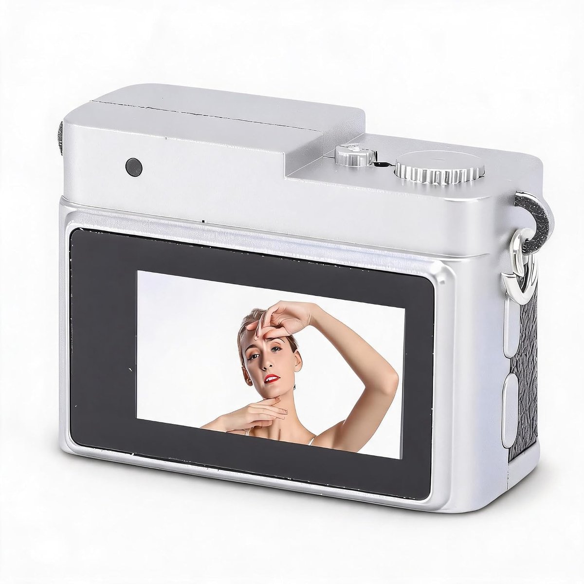 SnelShoppen - Retro Sleutelhanger Camera 1080p HD, 2MP Foto en Video, 0.96-inch Scherm, LED Vullicht, 6 Filters, Oplaadbaar - Perfect voor Feesten, Bu