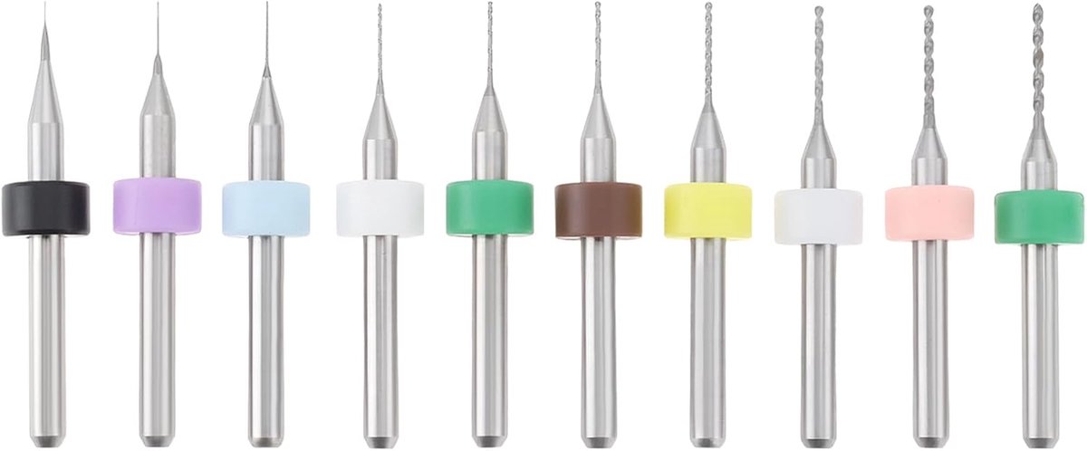 SnelShoppen - 1 Set van 0.1-1.0mm Microboren voor Printplaat en Horloge Onderhoud - Tungsten Staal, 10 Verschillende Maten, Duurzaam en Precisie Geree