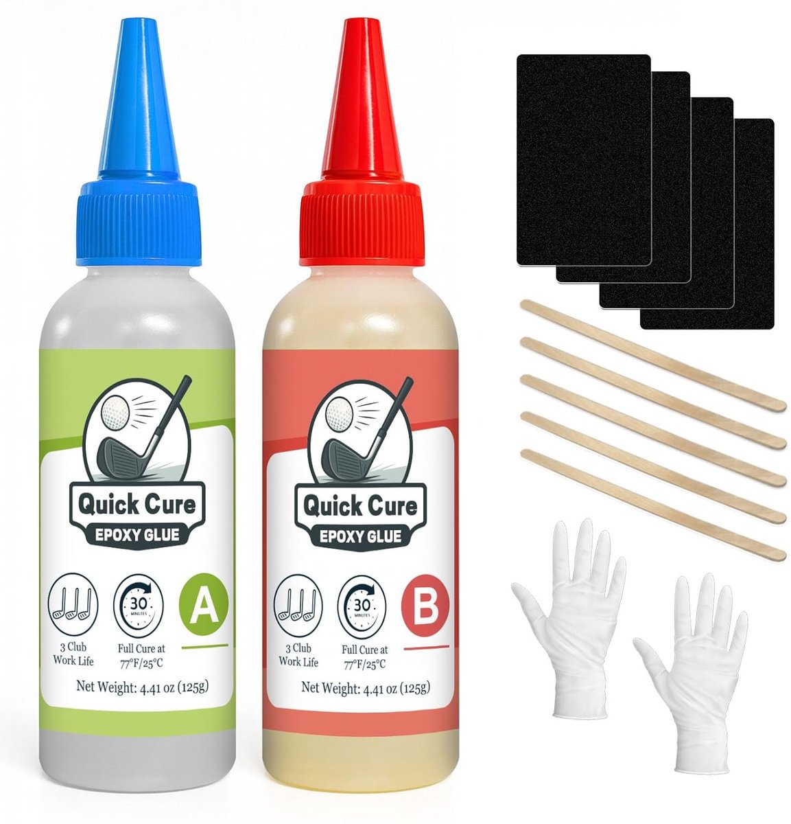 SnelShoppen - 5 min Golf Club Epoxy Hars, 250 ml, Extra Sterke Golfclub Hechtmiddelen voor Stokken, Drivers, Putters en IJzers, Geschikt voor Grafiet