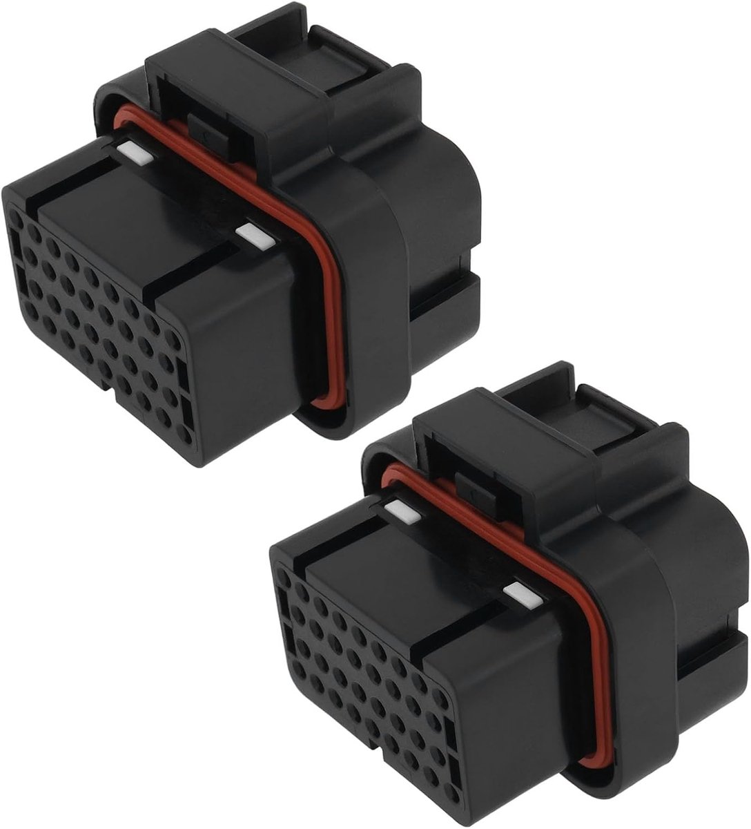 SnelShoppen - 2 Stuks 34 Pin 3-Slots Waterdichte Vrouwelijke Plug Plastic Kabelconnector Huisvesting voor Auto's - Geschikt voor Meeste Auto Modellen