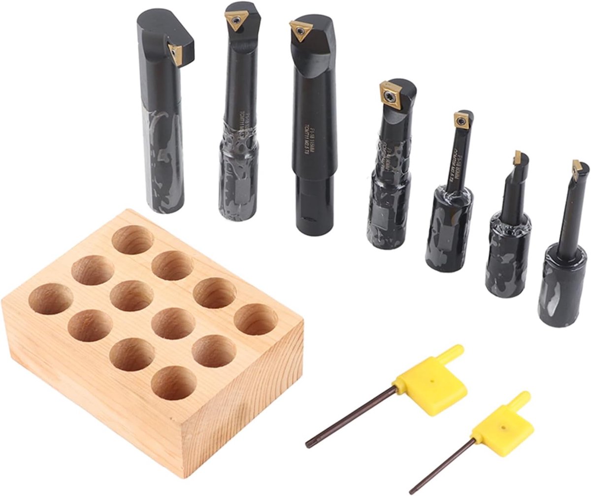SnelShoppen - Precision Dull Tools Set - 7-delig Dull Tools, 18mm Rond Schacht, Cemented Carbide Draai-Houder voor Dull Machines en Lathes