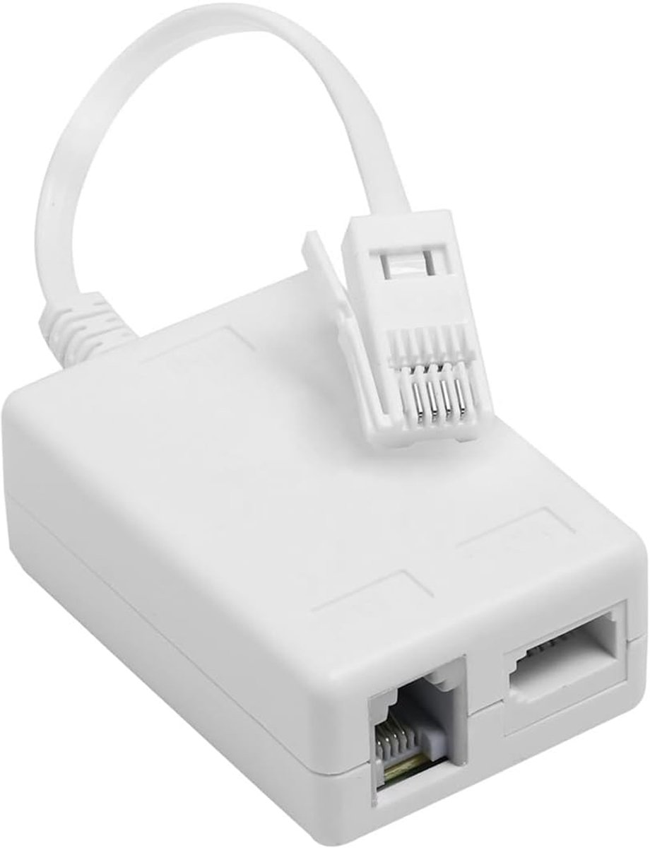 SnelShoppen - 2 Stuks ADSL RJ11 Microfilter Splitter voor BT, Sky, Talktalk - Duurzaam en Betrouwbaar voor Breedband Internet Verbinding