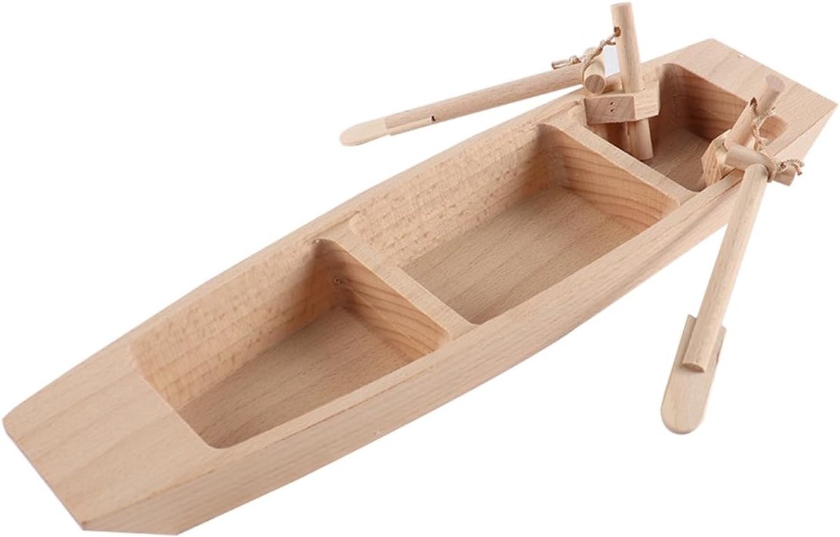 SnelShoppen - Houten Miniatuur Zeilboot Ornament - Klein Model Vissersboot - Decoratie voor Thuis, Kantoor, Yoga Ruimte, Bar - Duurzaam Houten Vakmans