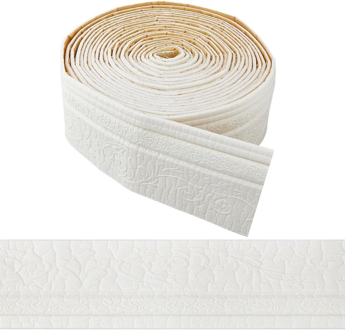 SnelShoppen - 10m Molding Trim Wanddecoratie Oud Kant Zelfklevend Flexibel Schuim 100mm Breed 3D Foam Behangrand Plinten voor Kamer Spiegel Plafond Mu