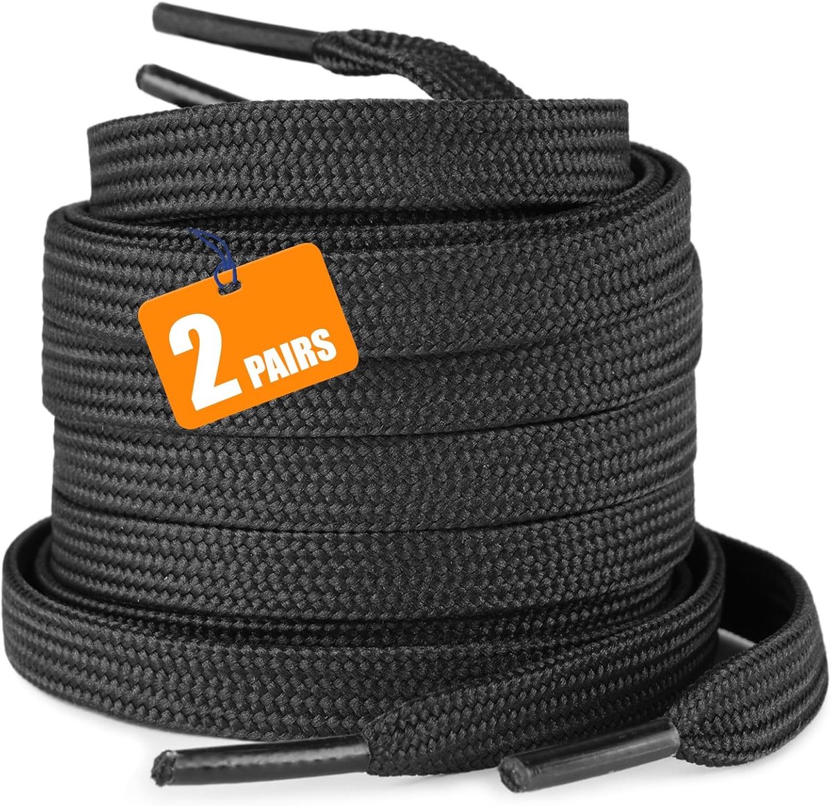 SnelShoppen - Flat Schoenveters 120cm - 2 Paar Platte Veters 8mm Breed - Sportschoenveters voor Hardloopschoenen en Sneakers