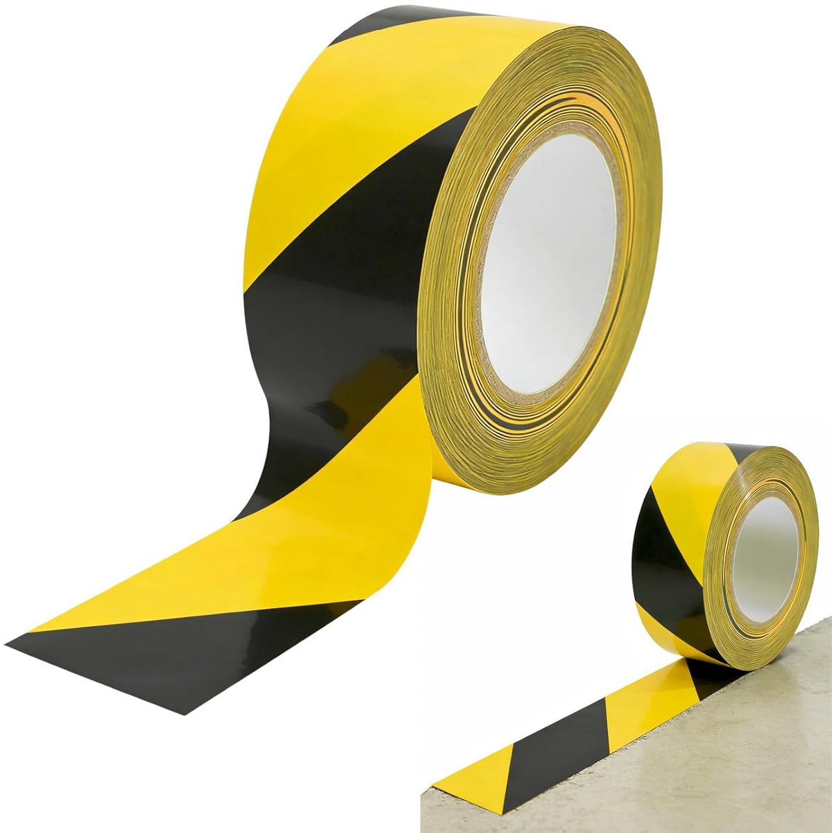 Yellow Black Barrier Tape 50mm x 33m Self Adhesive Marking Tape Floor Marking Tape Warning Tape - ShopVlot