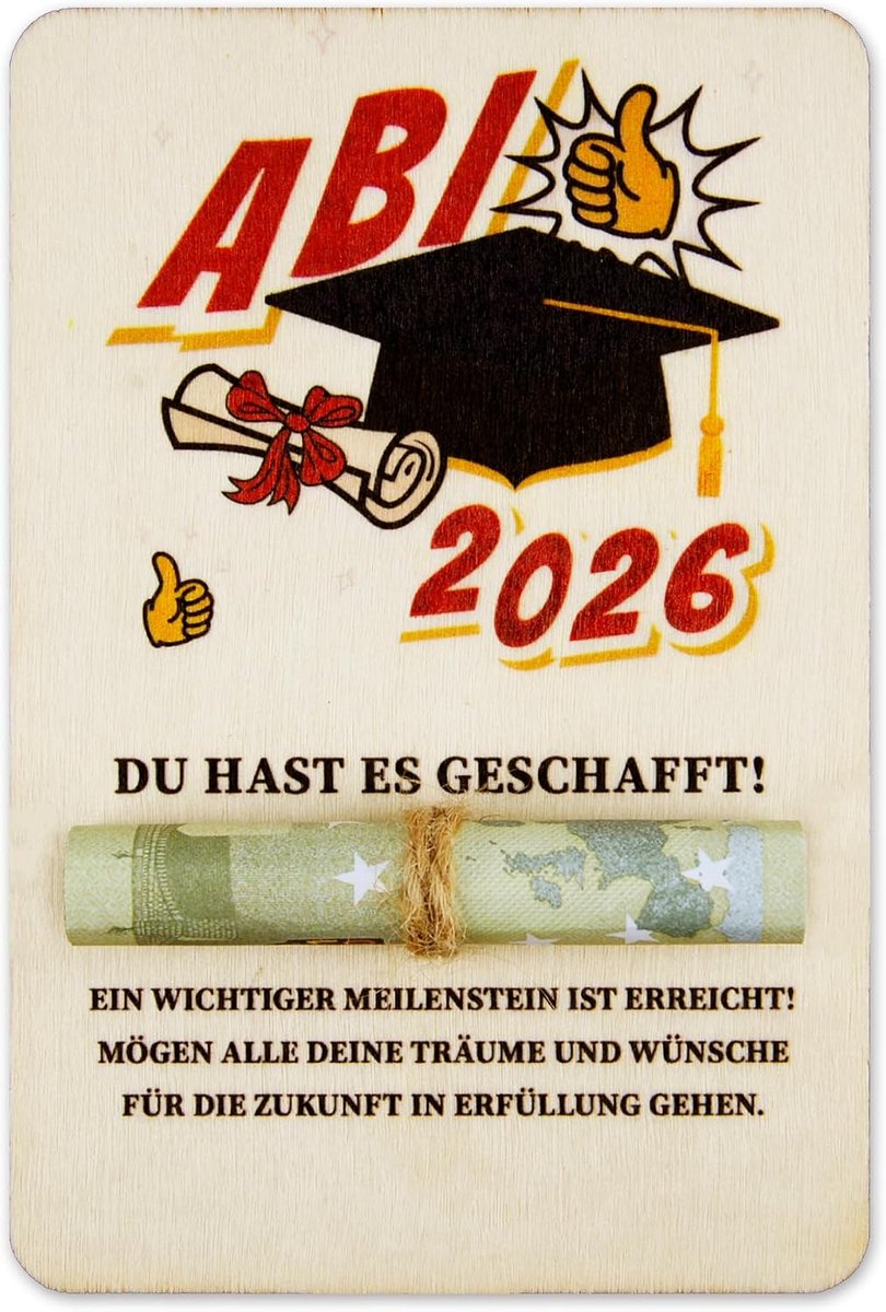 SnelShoppen - Verpakking voor Geldgeschenken Abi - Cadeauverpakking - 1 Stuk - Ideaal voor Feesten, Verjaardagen, Bruiloften - Kleur: Divers - Perfect